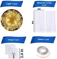 Net Happy Birthday Decoration Kit Combo - 6 Pcs With Led Light And Net Curtain-thumb1