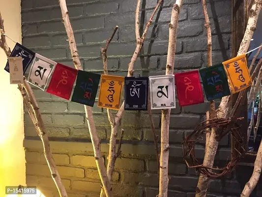 PARTY MIDLINKERZ Tibetan Buddhist Prayer Flags for Home, Office, Desk, Cycle, Bike, Scooter and Car Decor- 6 x 8, 75 cm (Large)-thumb3