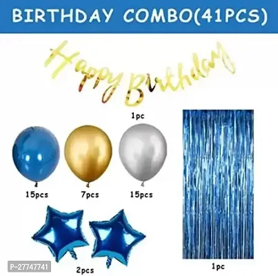 Boys Happy Birthday Decoration Kit Combo - 41 Pcs For Birthday Decor Combo Pack-thumb2