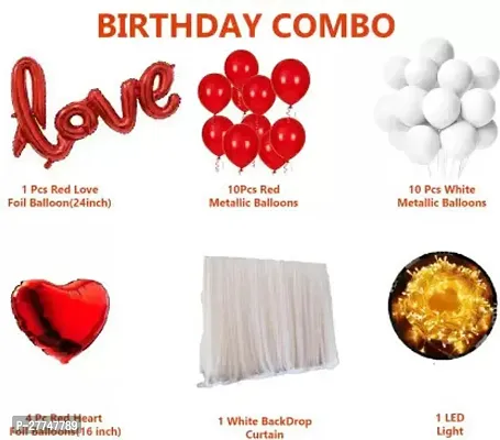 Love You Heart Balloon/Valentine Decoration Items Room/Heart/Anniversary Decor-thumb2