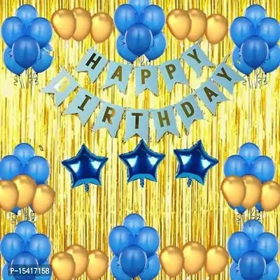 PARTY MIDLINKERZ Happy Birthday Balloons Party Decoration Kit items 50Pcs combo set decor for HBD (Set of 46)-thumb0