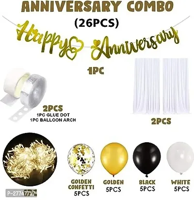 Anniversary Decoration Kit Combo - 26 Pcs For Anniversary Decor Combo Pack-thumb2