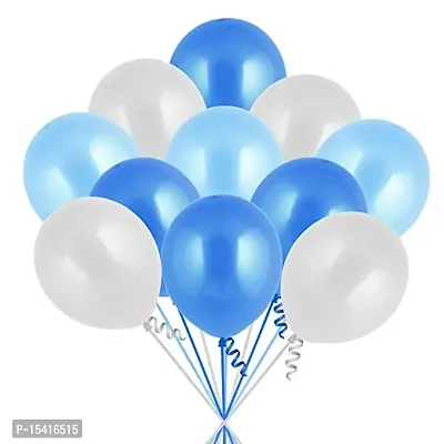 Party Midlinkerz 100Pcs Light Blue, White And Blue Metallic Balloons For Kids Girls Women Birthday,Baby Shower First,2nd Years Decorations Balloons Combo Kit Exclusive Decoration Set Packet
