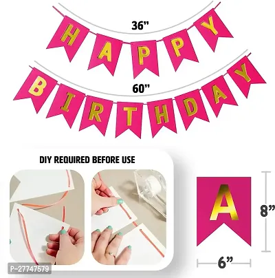 Girl Happy Birthday Balloons Decoration Kit Items 61 Pcs For Birthday Combo Pack-thumb3