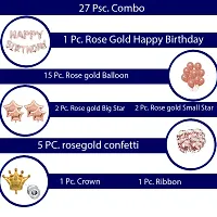 PARTY MIDLINKERZ Happy Birthday Balloon Banner,Valentines Day/Wedding Anniversary Party Decorations ( 27 Pcs Combo, 15 Rose Pink Balloon, 13 HBD, 1 Ribbon, Star 4)-thumb1