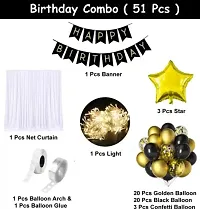 Boys Happy Birthday Decoration Kit Items 51 Pcs With Net Curtain  Led Light-thumb1