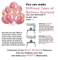 PARTY MIDLINKERZ Birthday Decoration For Girls - 50 Items Combo Kit - Rose Gold Foil Balloon, Metallic and Chrome Balloon, Pink Heart, Ribbon For Birthday Balloons for Girls, Wife - Room Decorations-thumb2