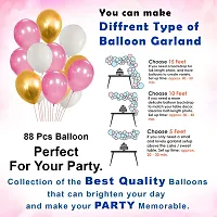 PARTY MIDLINKERZ Girls Happy Birthday Rubber Balloons Banner Curtains Decorations Kit- 93Pcs For Girl Baby Kids First Bday Decoration Items/Women Celebration/Pink Princess Quarantine Theme-thumb3