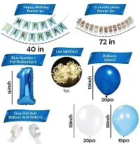 Happy Birthday Decoration Kit Combo - 57 Pcs For Birthday Decor With Led Light-thumb1