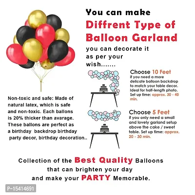 PARTY MIDLINKERZ Red  Black Happy Birthday Decoration Set - 54Pcs Combo Pack - Birthday Banner, Heart Foil Ballons, Metallic Balloon, Led Lights - Birthday Decorations Items For Husband Or Wife-thumb4