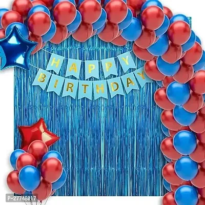 Blue Birthday Balloons Decoration Kit Items Combo 35 Pcs For Birthday Combo Pack-thumb0