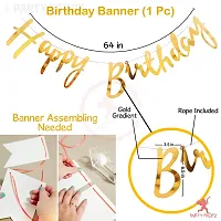 PARTY MIDLINKERZ Rubber Happy Birthday Banner With Golden Confetti Balloons For Decoration - 9 Items Combo Set For Husband Wife Birthday Decorations Items/Golden Balloons For Birthday Theme Parties-thumb2