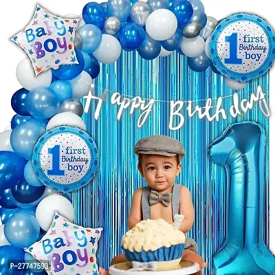 1St First Happy Birthday Decoration Kit For Boys Items 58 Pcs For Birthday Combo