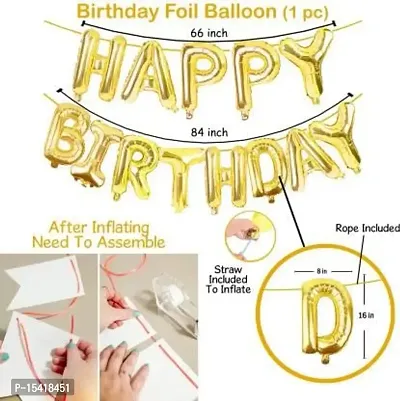 PARTY MIDLINKERZ Solid Happy Birthday Balloons Decoration Kit 33 Pcs, 1 set of Golden 13Pcs (Multicolor, Pack of 33) (Set of 33)-thumb2