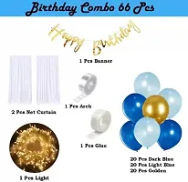 Net Happy Birthday Decoration Kit Combo - 49 Pcs With Led Light And Net Curtain-thumb1