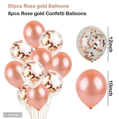 PARTY MIDLINKERZ Rubber Rose Gold Birthday Decorations Combo Black Banner With Confetti Balloons, Star Foil Balloons, Foil Curtain for 1st 18th 21st 25th 50th 60th 30th Decorations - Set of 68-thumb3