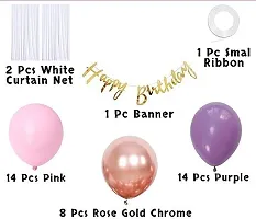 Girl Pastel Happy Birthday Balloons Decoration Kit 41 Pcs With Net Combo Pack-thumb1