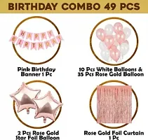 PARTY MIDLINKERZ Printed Happy Birthday Decoration kit Combo - 49 Pcs for Rosegold Decor (Set of 49)-thumb2