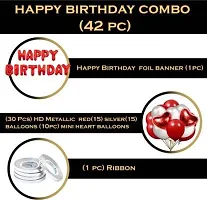 PARTY MIDLINKERZ Solid Happy Birthday Balloons Decoration Kit 42 Pcs, 1 set of Red 13Pcs (Set of 42)-thumb1