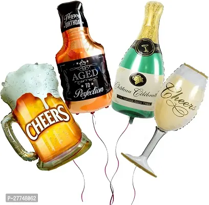 Whisky - Wine - Beer - Cheers Cup Bottle Balloon Set Birthday Party Decoration Kit