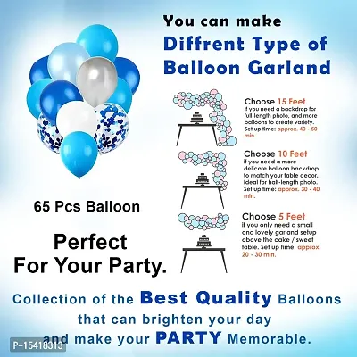 PARTY MIDLINKERZ Blue theme birthday decoration Kit Combo 70Pcs Happy Birthday Banner Foil Metallic Balloon With Foil curtain For Boys, Husband, Kids, Adult, 21st, 25th, 30th, 40th, 50th-thumb4