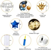 Net Happy Birthday Decoration Kit Combo - 51 Pcs With Net Curtain And Led Light-thumb1