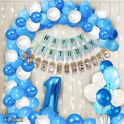 Happy Birthday Decoration Kit Combo - 57 Pcs For Birthday Decor With Led Light-thumb0