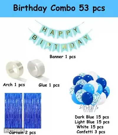 Boys Happy Birthday Decoration Kit Combo - 53 Pcs For Birthday Combo Pack-thumb2