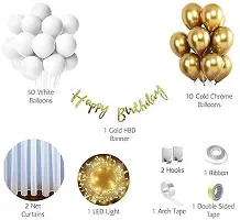 1St First Happy Birthday Decoration Kit Items 70 Pc With Net Curtain  Led Light-thumb1