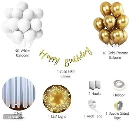 1St First Happy Birthday Decoration Kit Items 70 Pc With Net Curtain  Led Light-thumb2