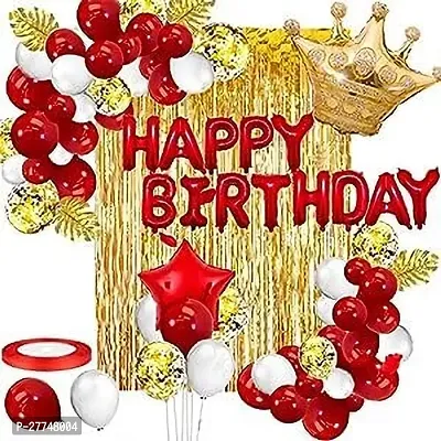 Red Happy Birthday Decoration Kit Combo - 49Pcs For Birthday Decor