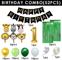 Animal Happy Birthday Decoration Kit Items Combo 52 Pcs For Birthday Combo Pack-thumb1