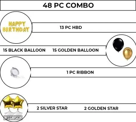 PARTY MIDLINKERZ Happy Birthday Balloons Party Decoration Kit items 50Pcs combo set decor for HBD (Set of 50)-thumb2