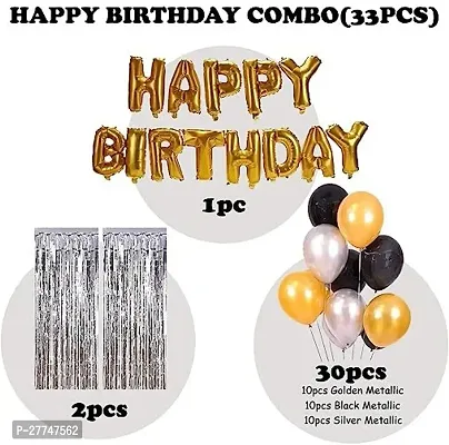 Solid Happy Birthday Balloons Decoration Kit 45 Pcs-thumb2