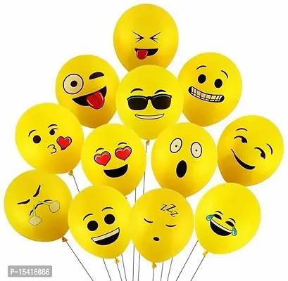 Party Midlinkerz Printed Emoji Face Expressions Latex Balloons For Baby Shower/Birthday/Anniversary/Smiley Balloon Printed Face/Theme Party Balloons/Emoji Balloon/Smiley/Birthday Balloon-Pack of 30