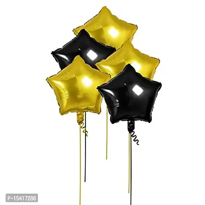 Party Midlinkerz?5 pcs 18inches Star Gold, Silver Balloons, Star shaped Balloons foil Love Balloons for Valentine Decoration /Wedding / Balloons / Engagement / Bridal Shower Decoration Party Balloons-thumb0