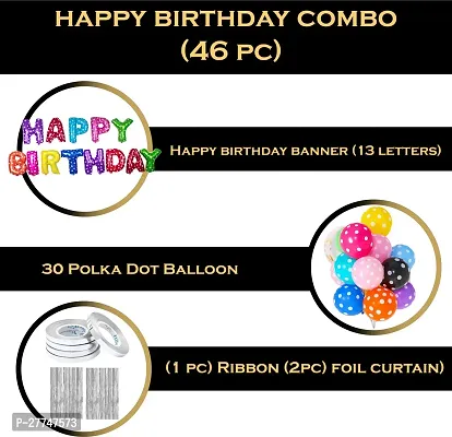 Solid Happy Birthday Balloons Decoration Kit 46 Pcs-thumb2