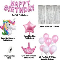 Unicorn Happy Birthday Decoration Kit Items 73 Pcs For 1St Birthday Combo Pack-thumb1