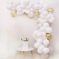 PARTY MIDLINKERZ White Balloon Arch Balloon Garland for Wedding Birthday Anniversary Party Decorations Kit of 87 pcs,Rubber-thumb2