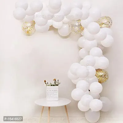 PARTY MIDLINKERZ White Balloon Arch Balloon Garland for Wedding Birthday Anniversary Party Decorations Kit of 87 pcs,Rubber-thumb3