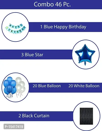 PARTY MIDLINKERZ Happy Birthday Balloons Party Decoration Kit items 46Pcs combo set decor for HBD (Set of 46)-thumb3