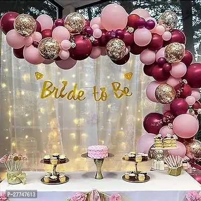 Rosegold Bride To Be Decoration Set Combo Kit For Girls With Banner 70 Pcs