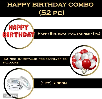 Solid Happy Birthday Balloons Decoration Kit 52 Pcs-thumb2