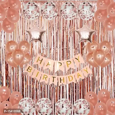 PARTY MIDLINKERZ Happy Birthday Balloons Party Decoration Kit items 38Pcs combo set decor for HBD (Set of 38)-thumb2