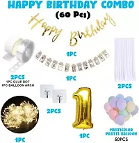 1St First Happy Birthday Decoration Kit Items 60 Pcs For Birthday Combo Pack-thumb1