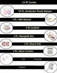 PARTY MIDLINKERZ Birthday Decoration Kit, Happy Birthday Foil Balloon Kit Combo With Donuts (Set of 64)-thumb1