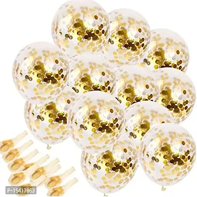 Party Midlinkerz Confetti Rubber Balloons Pack - 12 Pieces (Clear)