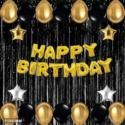 PARTY MIDLINKERZ Happy Birthday Balloons Party Decoration Kit items 50Pcs combo set decor for HBD (Set of 50)