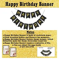 PARTY MIDLINKERZ Happy Birthday Decoration Items For Husband Kit Combo Set - 61Pcs Birthday Banner Golden Foil Curtain Metallic Rubber Confetti  Star Balloons With Balloon Pump  Glue Dot-thumb2