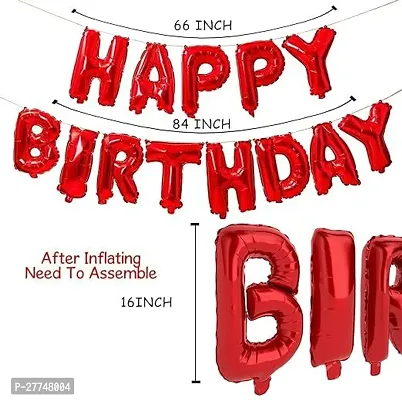 Red Happy Birthday Decoration Kit Combo - 49Pcs For Birthday Decor-thumb4